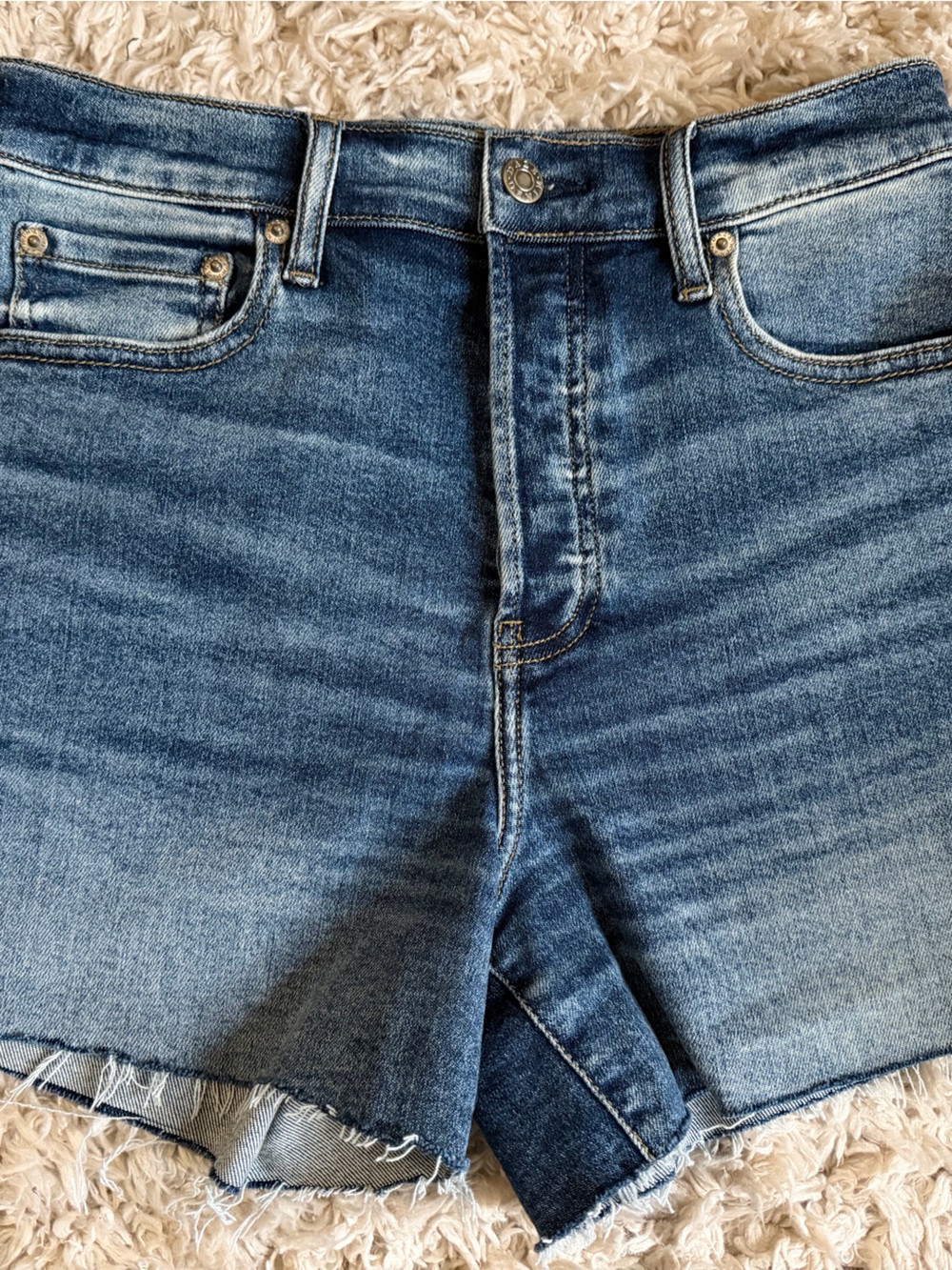 Women’s Blue Denim Jean Shorts - Classic High-Rise Cut - Size 28